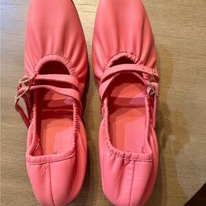Free People Watermelon Pink Leather Flats